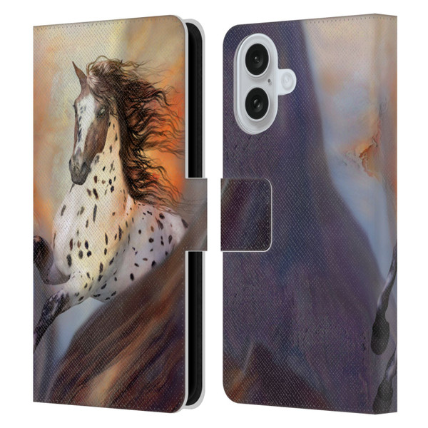 Simone Gatterwe Horses Wild 2 Leather Book Wallet Case Cover For Apple iPhone 16