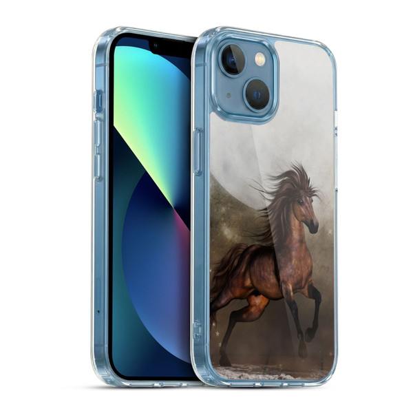 Simone Gatterwe Horses Brown Soft Gel Case for Apple iPhone 13 Mini & MagSafe