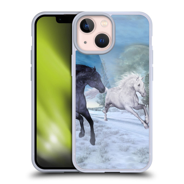 Simone Gatterwe Horses Freedom In The Snow Soft Gel Case for Apple iPhone 13 Mini