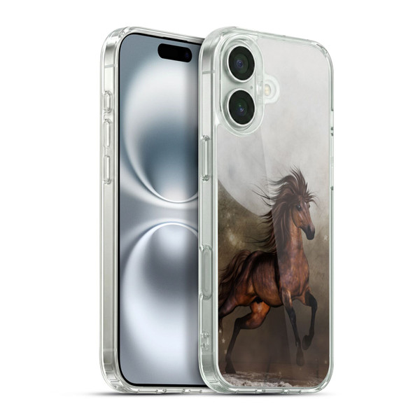 Simone Gatterwe Horses Brown Soft Gel Case for Apple iPhone 16 Plus & MagSafe