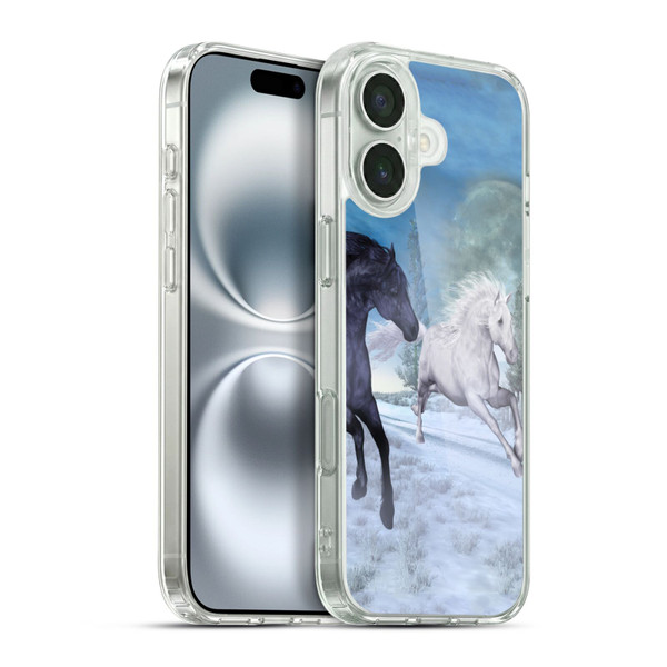 Simone Gatterwe Horses Freedom In The Snow Soft Gel Case for Apple iPhone 16 Plus & MagSafe
