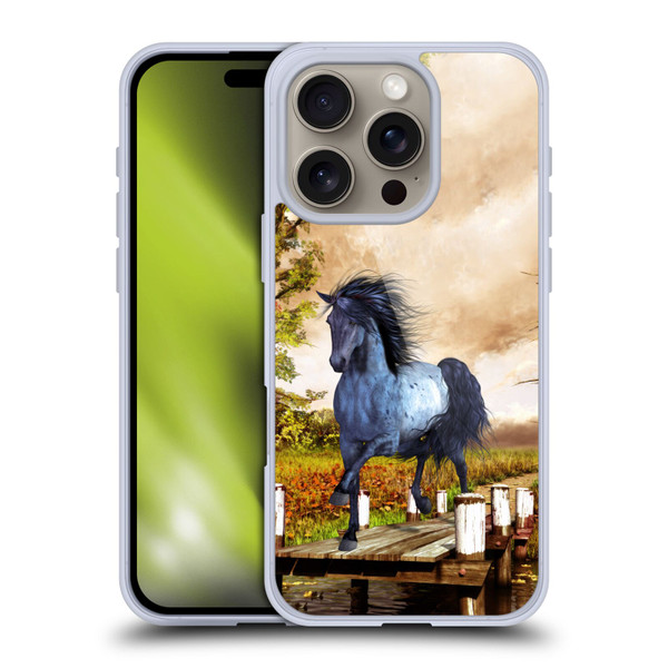 Simone Gatterwe Horses On The Lake Soft Gel Case for Apple iPhone 16 Pro