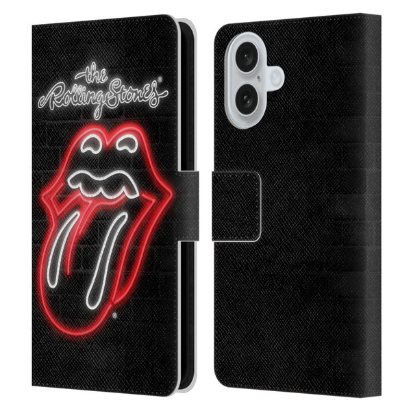 The Rolling Stones Licks Collection Neon Leather Book Wallet Case Cover For Apple iPhone 16