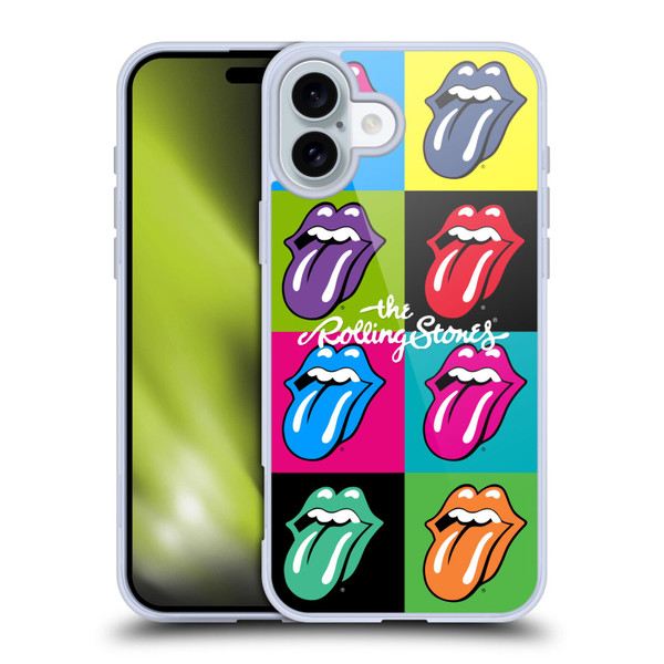 The Rolling Stones Licks Collection Pop Art 1 Soft Gel Case for Apple iPhone 16 Plus