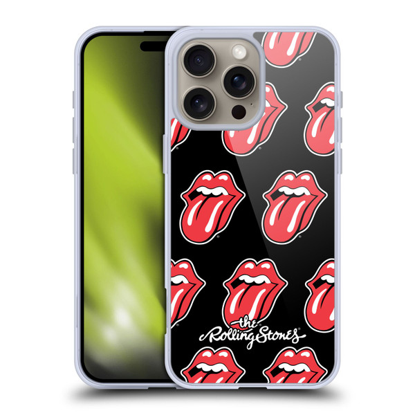 The Rolling Stones Licks Collection Tongue Classic Pattern Soft Gel Case for Apple iPhone 16 Pro Max