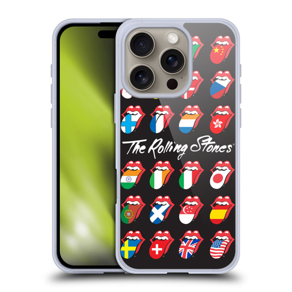 The Rolling Stones Licks Collection Flag Poster Soft Gel Case for Apple iPhone 16 Pro