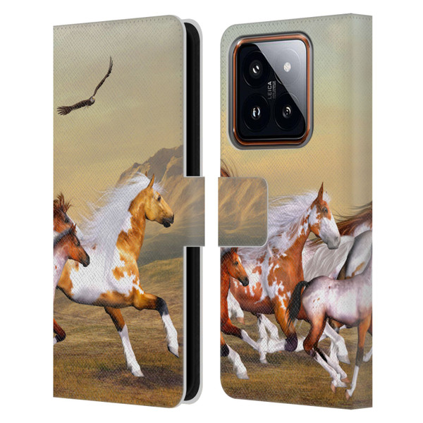Simone Gatterwe Horses Wild Herd Leather Book Wallet Case Cover For Xiaomi 14