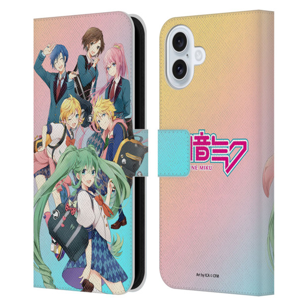 Hatsune Miku Virtual Singers High School Leather Book Wallet Case Cover For Apple iPhone 16 Plus