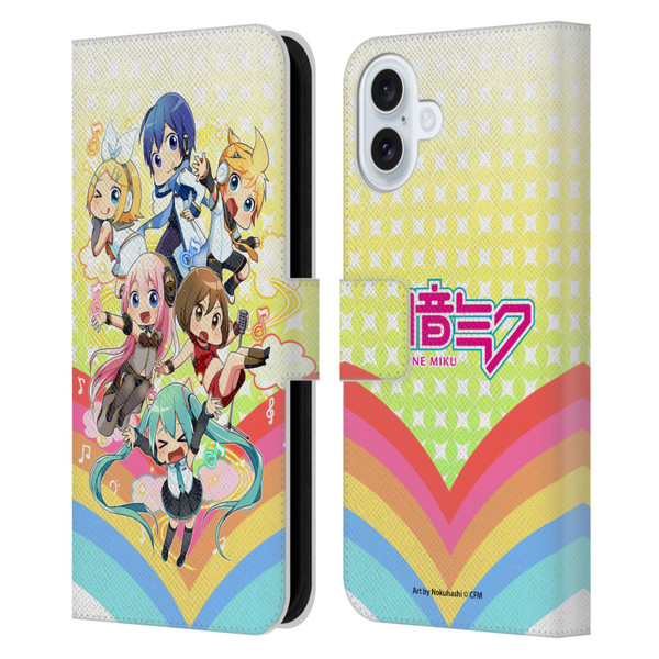 Hatsune Miku Virtual Singers Rainbow Leather Book Wallet Case Cover For Apple iPhone 16 Plus