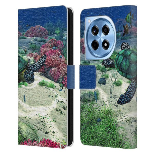 Simone Gatterwe Life In Sea Turtle Leather Book Wallet Case Cover For OnePlus 12R