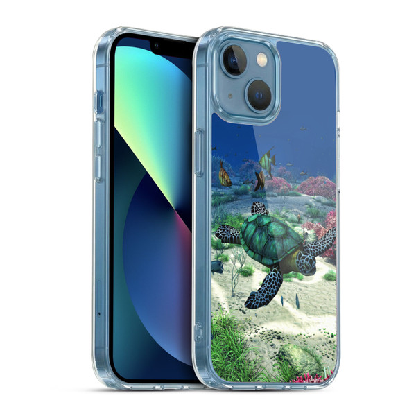 Simone Gatterwe Life In Sea Turtle Soft Gel Case for Apple iPhone 13 Mini & MagSafe