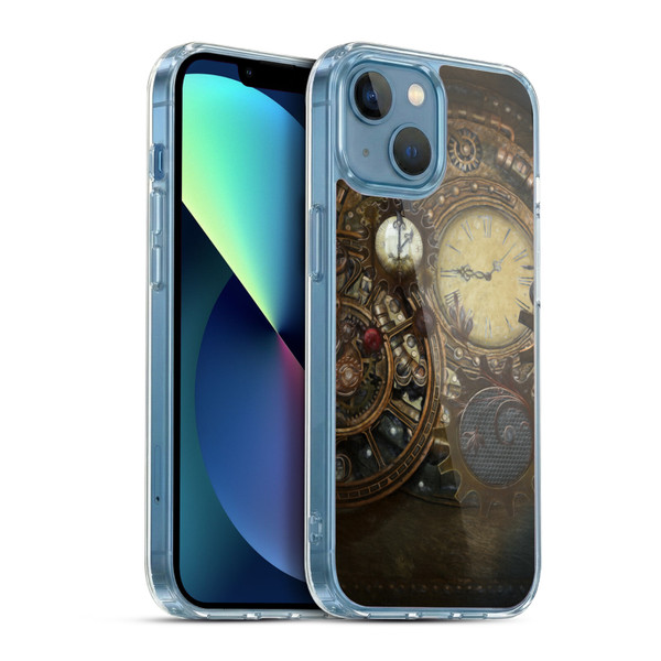 Simone Gatterwe Steampunk Clocks Soft Gel Case for Apple iPhone 13 Mini & MagSafe