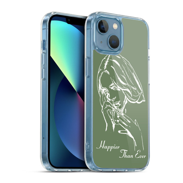 Billie Eilish Happier Than Ever Album Stencil Green Soft Gel Case for Apple iPhone 13 Mini & MagSafe