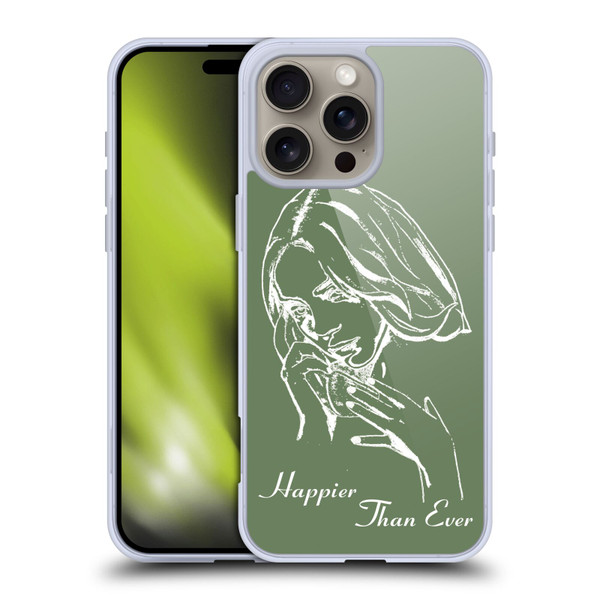 Billie Eilish Happier Than Ever Album Stencil Green Soft Gel Case for Apple iPhone 16 Pro Max