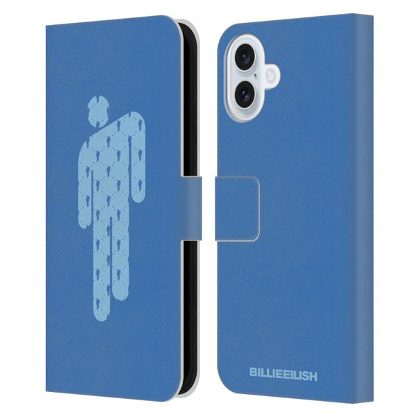 Billie Eilish Key Art Blohsh Blue Leather Book Wallet Case Cover For Apple iPhone 16 Plus