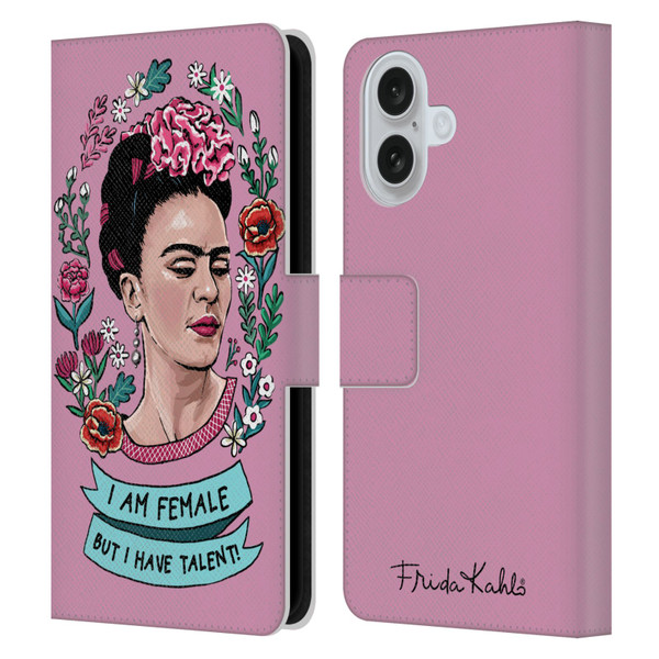 Frida Kahlo Art & Quotes Feminism Leather Book Wallet Case Cover For Apple iPhone 16
