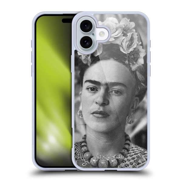 Frida Kahlo Portraits And Quotes Floral Headdress Soft Gel Case for Apple iPhone 16 Plus