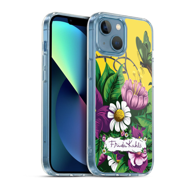 Frida Kahlo Purple Florals Butterfly Soft Gel Case for Apple iPhone 13 Mini & MagSafe