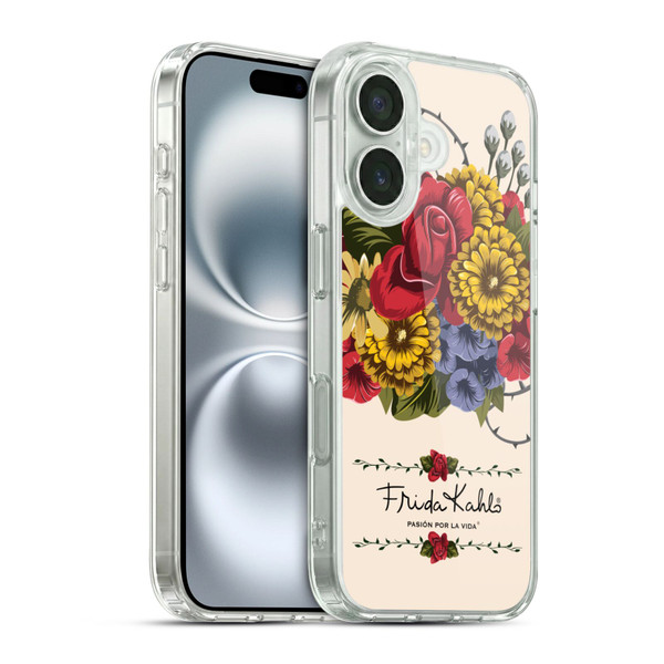 Frida Kahlo Red Florals Vine Soft Gel Case for Apple iPhone 16 & MagSafe