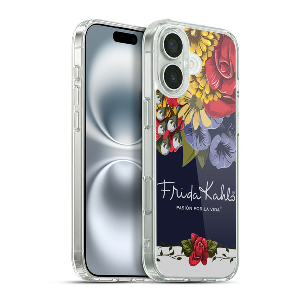 Frida Kahlo Red Florals Blooms Soft Gel Case for Apple iPhone 16 Plus & MagSafe