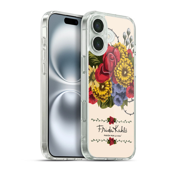 Frida Kahlo Red Florals Vine Soft Gel Case for Apple iPhone 16 Plus & MagSafe