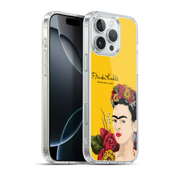 Frida Kahlo Red Florals Portrait Soft Gel Case for Apple iPhone 16 Pro Max & MagSafe