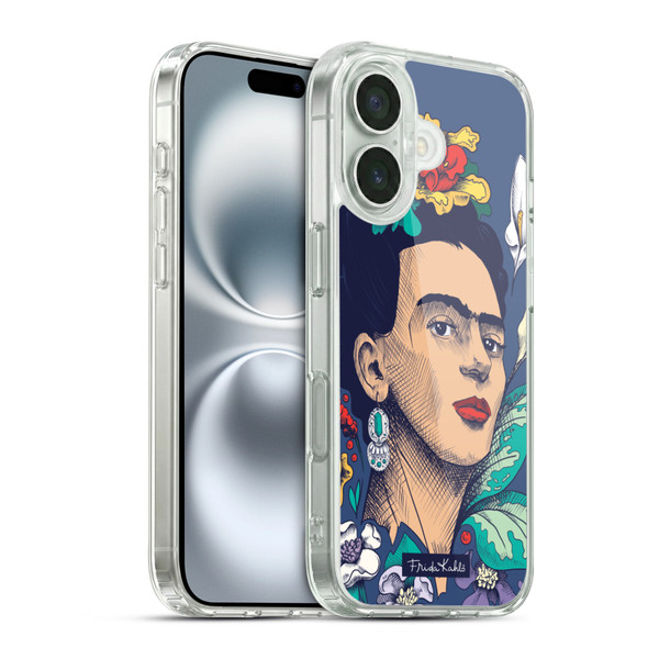 Frida Kahlo Sketch Flowers Soft Gel Case for Apple iPhone 16 & MagSafe