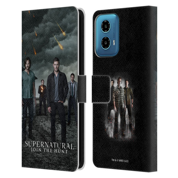Supernatural Key Art Season 12 Group Leather Book Wallet Case Cover For Motorola Moto G34 5G