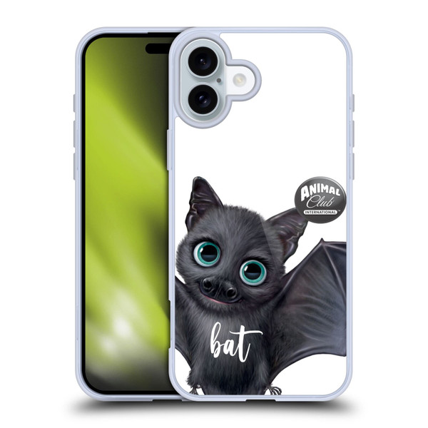 Animal Club International Faces Bat Soft Gel Case for Apple iPhone 16 Plus