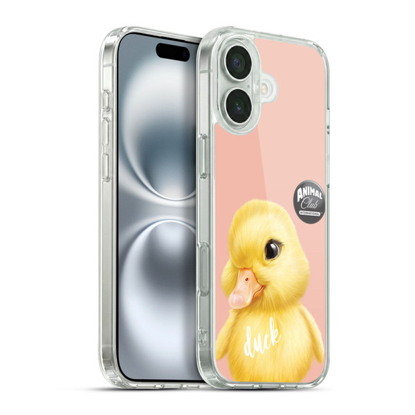 Animal Club International Faces Duck Soft Gel Case for Apple iPhone 16 Plus & MagSafe