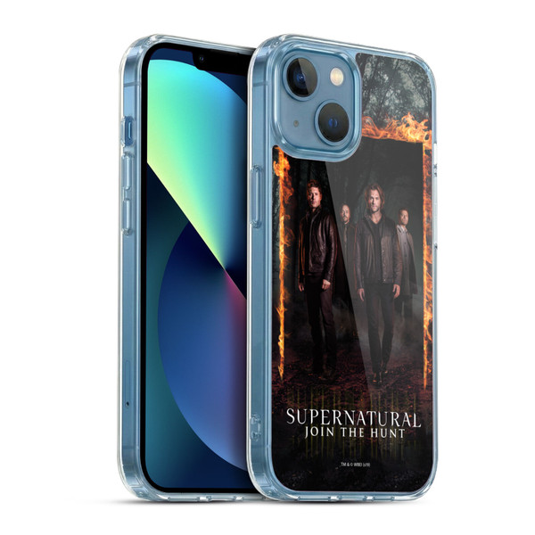 Supernatural Key Art Sam, Dean, Castiel & Crowley Soft Gel Case for Apple iPhone 13 Mini & MagSafe