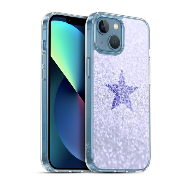 Monika Strigel Glitter Star Pastel Lilac Soft Gel Case for Apple iPhone 13 Mini & MagSafe