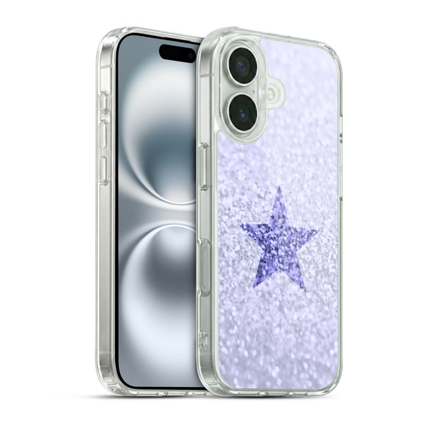 Monika Strigel Glitter Star Pastel Lilac Soft Gel Case for Apple iPhone 16 & MagSafe