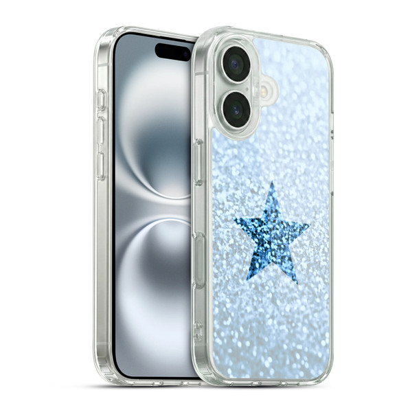 Monika Strigel Glitter Star Pastel Rainy Blue Soft Gel Case for Apple iPhone 16 & MagSafe