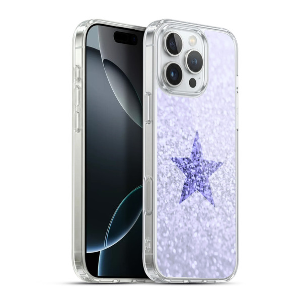 Monika Strigel Glitter Star Pastel Lilac Soft Gel Case for Apple iPhone 16 Pro Max & MagSafe