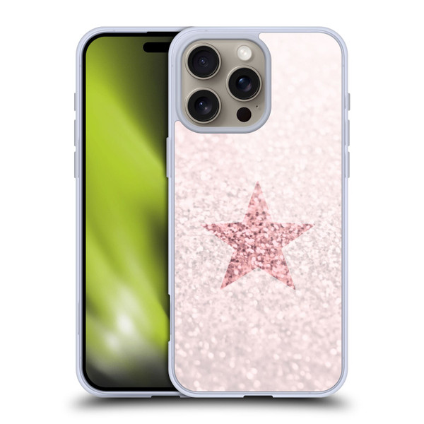 Monika Strigel Glitter Star Pastel Rose Pink Soft Gel Case for Apple iPhone 16 Pro Max