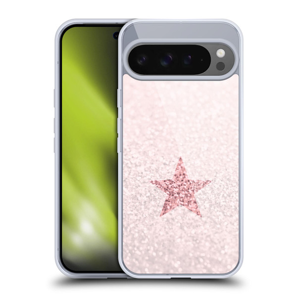 Monika Strigel Glitter Star Pastel Rose Pink Soft Gel Case for Google Pixel 9 Pro XL