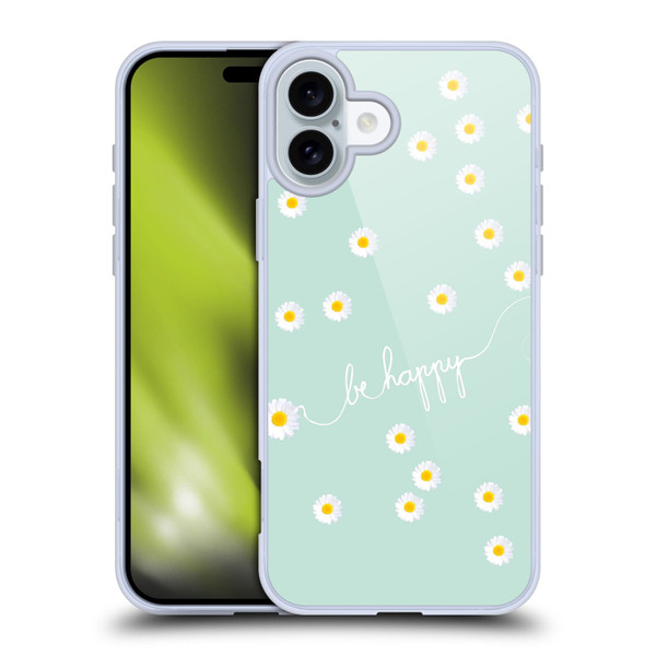 Monika Strigel Happy Daisy Mint Soft Gel Case for Apple iPhone 16 Plus