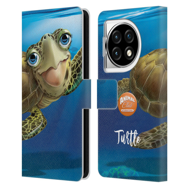 Animal Club International Underwater Sea Turtle Leather Book Wallet Case Cover For OPPO OnePlus Ace 3 5G