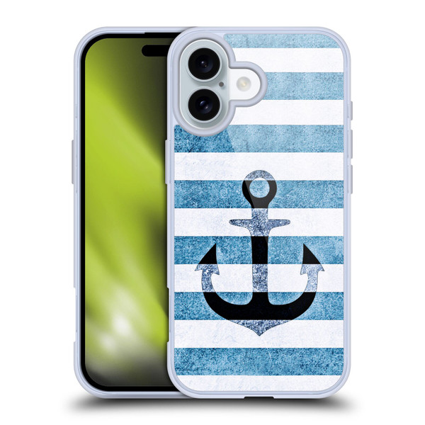 Monika Strigel Vintage Anchors Indigo Soft Gel Case for Apple iPhone 16