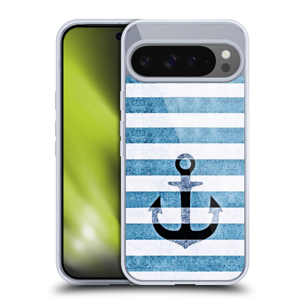 Monika Strigel Vintage Anchors Indigo Soft Gel Case for Google Pixel 9 Pro XL