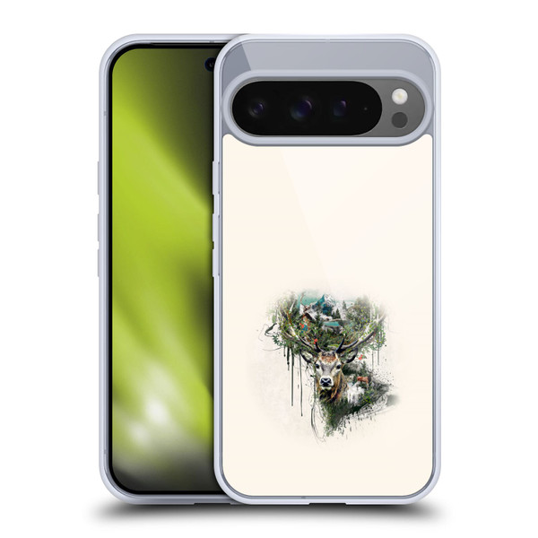 Riza Peker Animal Abstract Deer Wilderness Soft Gel Case for Google Pixel 9 Pro XL