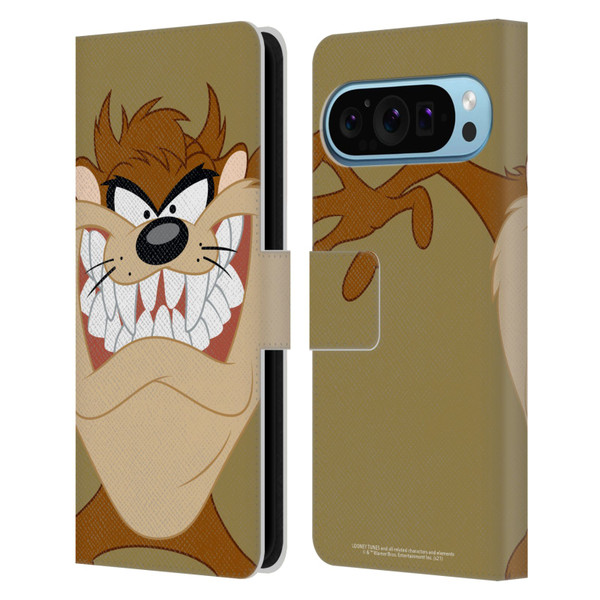 Looney Tunes Characters Tasmanian Devil Leather Book Wallet Case Cover For Google Pixel 9 / Pixel 9 Pro