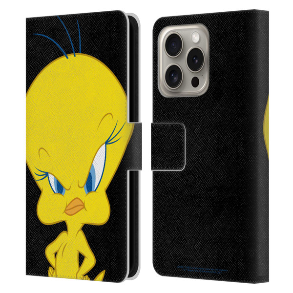 Looney Tunes Characters Tweety Leather Book Wallet Case Cover For Apple iPhone 16 Pro