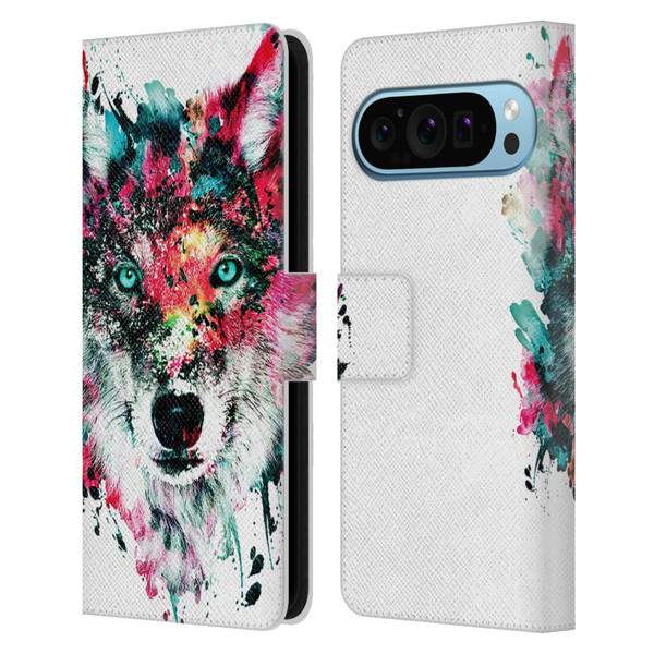 Riza Peker Animals Wolf Leather Book Wallet Case Cover For Google Pixel 9 / Pixel 9 Pro