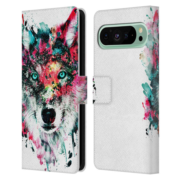 Riza Peker Animals Wolf Leather Book Wallet Case Cover For Google Pixel 9 Pro XL