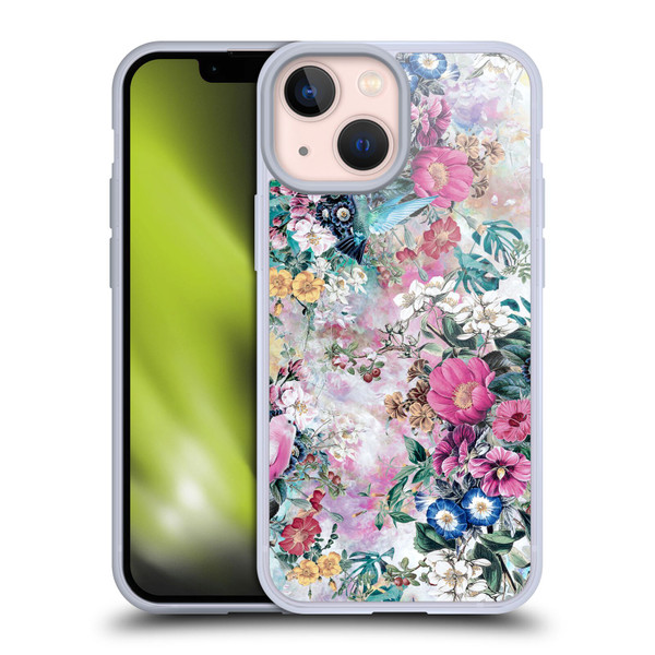 Riza Peker Florals Birds Soft Gel Case for Apple iPhone 13 Mini