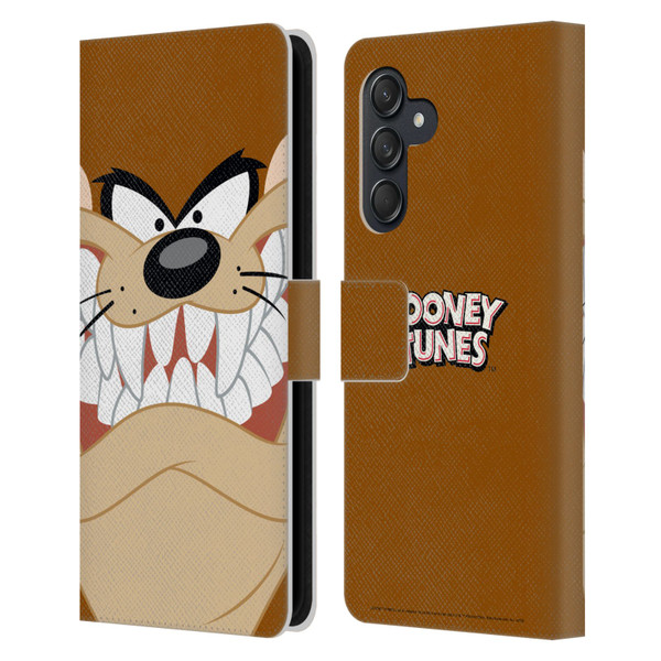 Looney Tunes Full Face Tasmanian Devil Leather Book Wallet Case Cover For Samsung Galaxy M55 5G