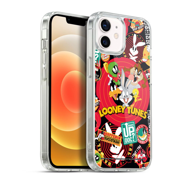 Looney Tunes Graphics and Characters Sticker Collage Soft Gel Case for Apple iPhone 12 / iPhone 12 Pro & MagSafe