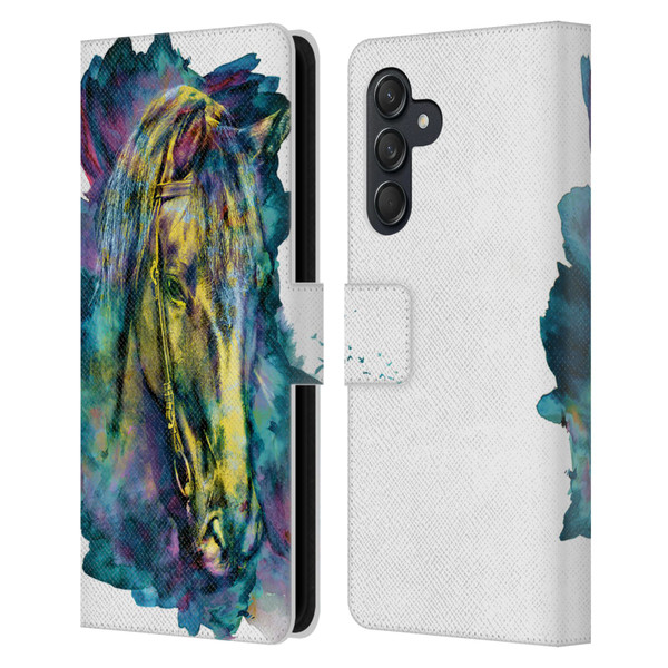 Riza Peker Animals Horse Leather Book Wallet Case Cover For Samsung Galaxy M55 5G